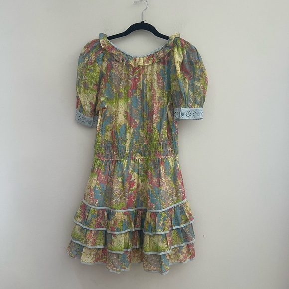 LoveShackFancy Multicolor Ruffle Mini Dress - Picture 10 of 16